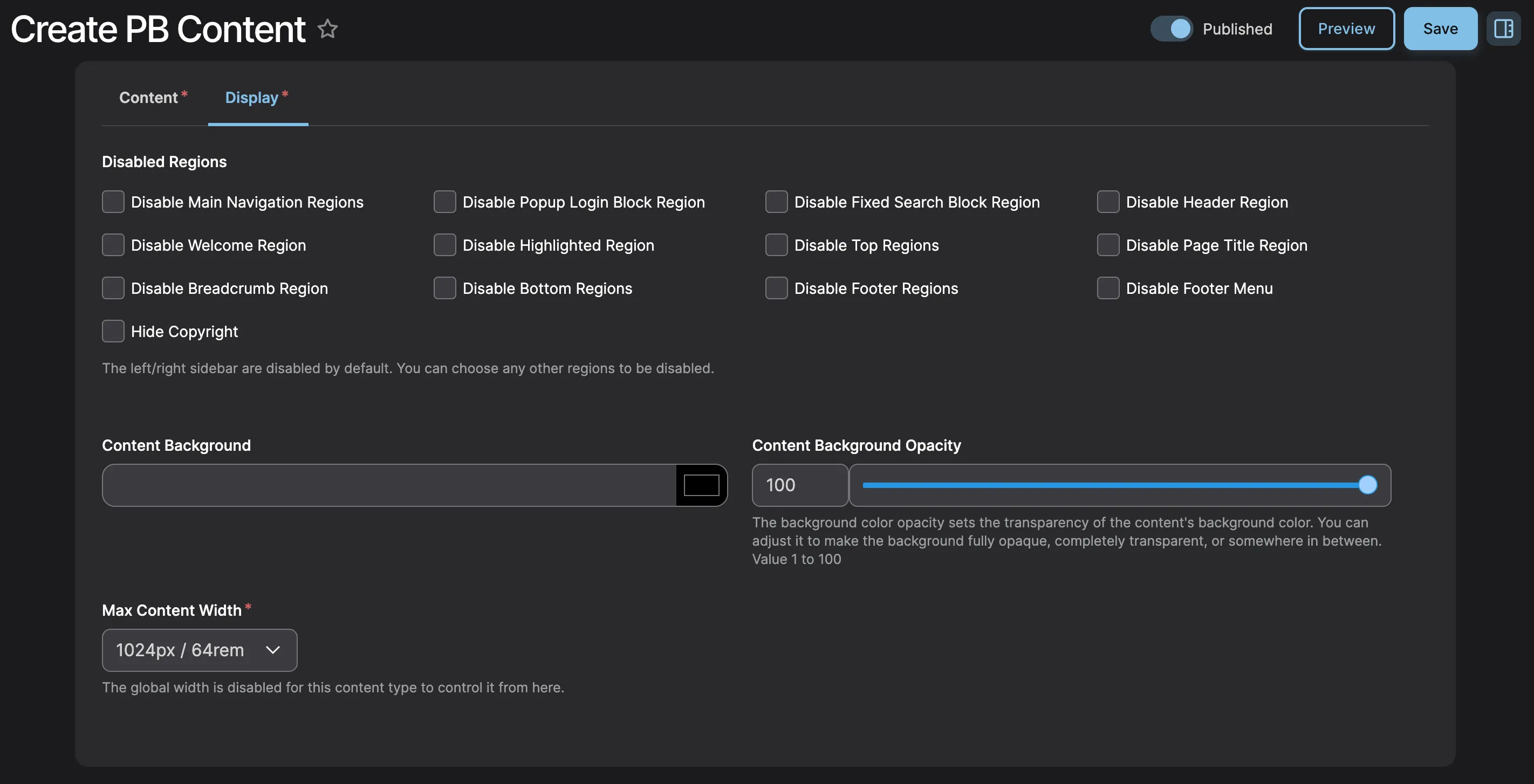 PB Content & PB Block: PB Content & PB Block module configuration in Drupal - settings for integrating Paragraph Bundles' content and block system.