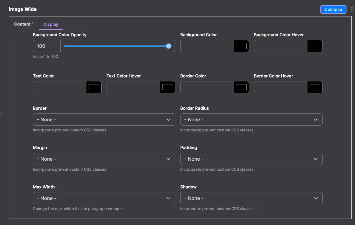 Responsive Image Wide: Responsive Image Wide module configuration in Drupal - settings for adapting images in rectangle formats.